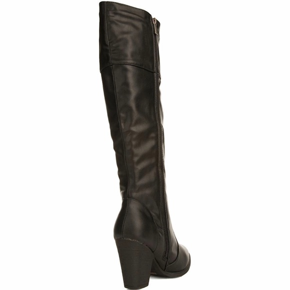 vegan heeled riding boots - Picture 3 of 5